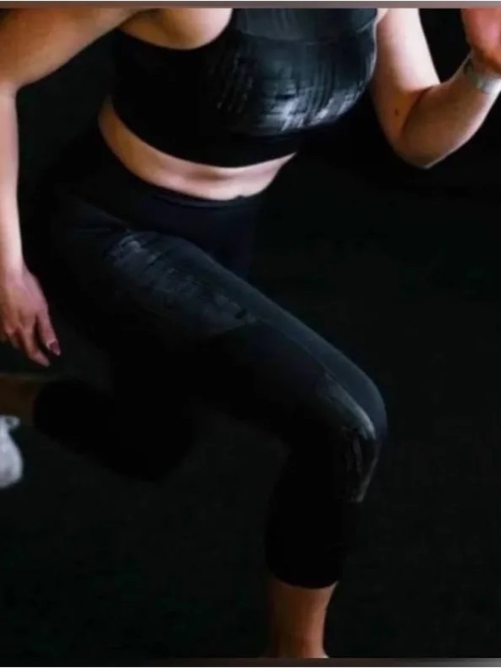 Zyia Black Cuff Mirage Leggings Size 6-8